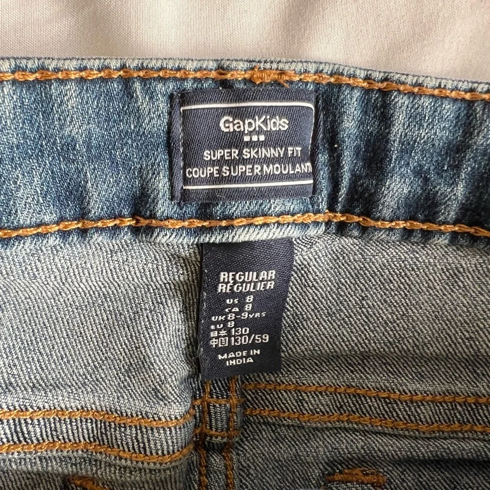 GAP Girls Dark Blue Stretch Skinny Jeans with Rhinestone Accents